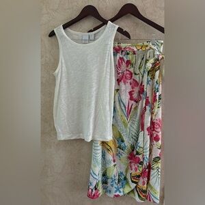 C.C California Linen Blend Skirt Set